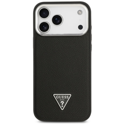 MagSafe-kotelo Apple iPhone 17 Pro Maxille, Guess, Grained Triangle Logo, Musta