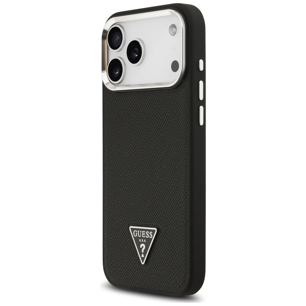 MagSafe-kotelo Apple iPhone 17 Pro Maxille, Guess, Grained Triangle Logo, Musta