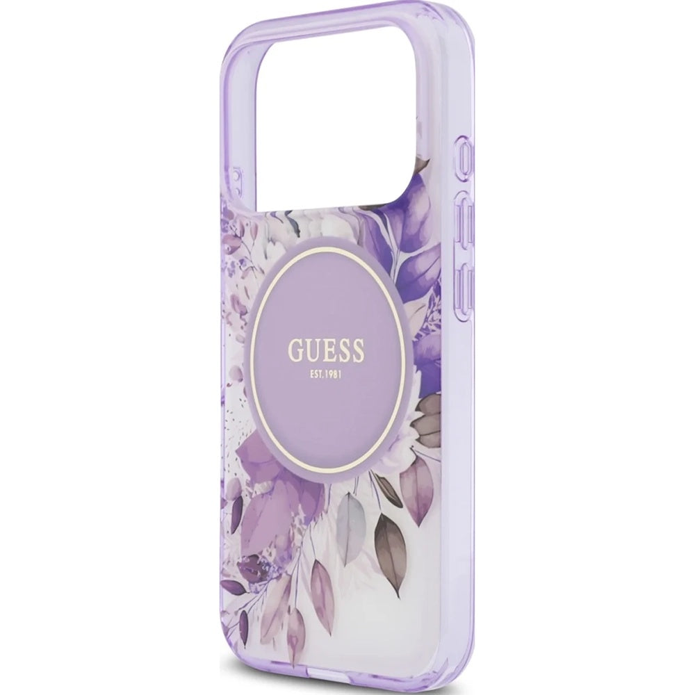 MagSafe-kotelo Apple iPhone 17 Pro Maxille, Guess, IML Flower & Tonal Circle, Violetti