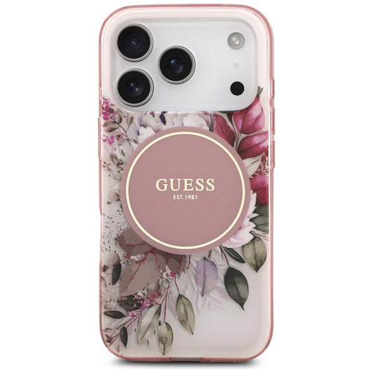 MagSafe-kotelo Apple iPhone 17 Pro Maxille, Guess, IML Flower & Tonal Circle, Pinkki