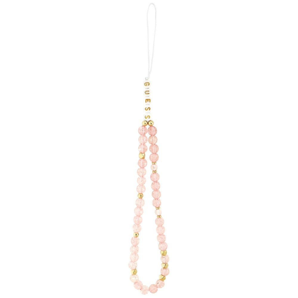 MagSafe-kotelo Apple iPhone 17 Pro Maxille, Guess, IML Flowers Allover Electroplated with Pearl Strap, Pinkki