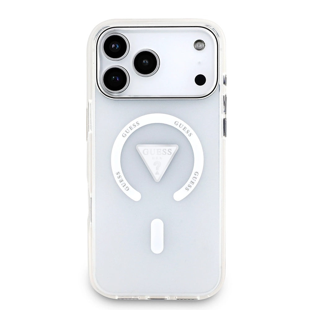 MagSafe-kotelo Apple iPhone 17 Pro Maxille, Guess, IML Gradient Triangle Logo, Läpinäkyvä