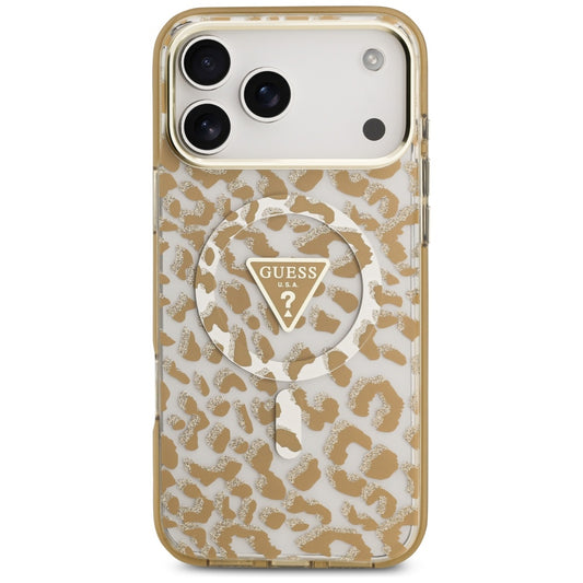 MagSafe-kotelo Apple iPhone 17 Pro Maxille, Guess, Leopard Glitter, Ruskea