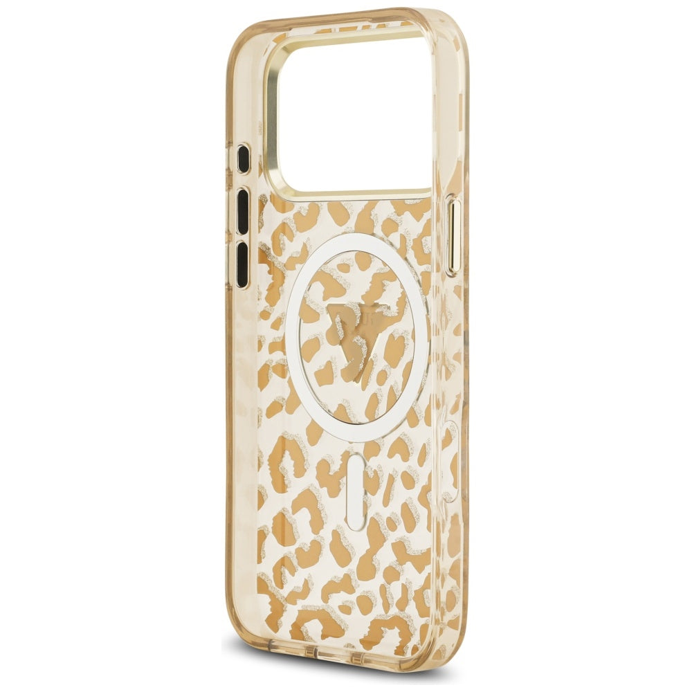 MagSafe-kotelo Apple iPhone 17 Pro Maxille, Guess, Leopard Glitter, Ruskea