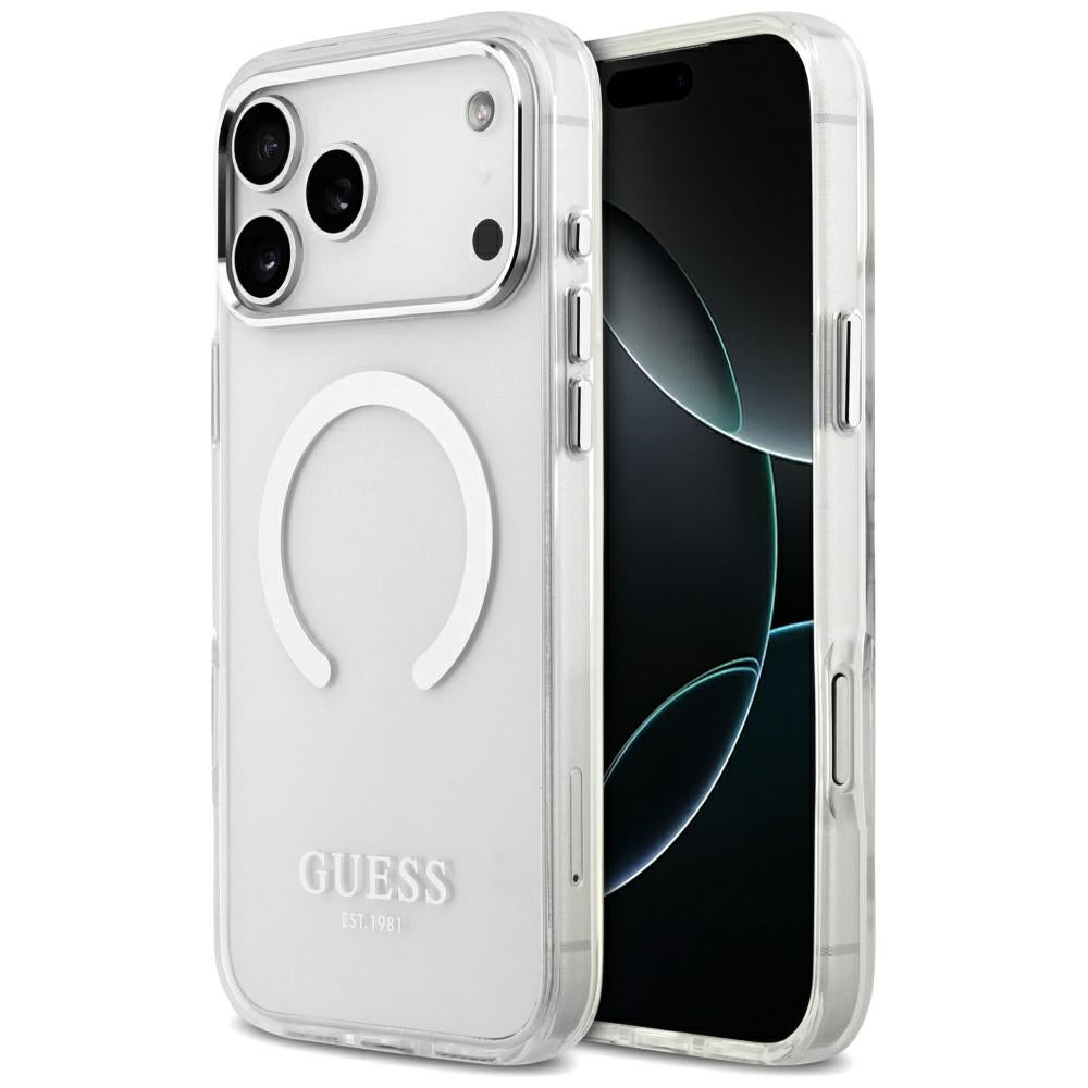 MagSafe-kotelo Apple iPhone 17 Pro Maxille, Guess, Metal Outline, Hopea