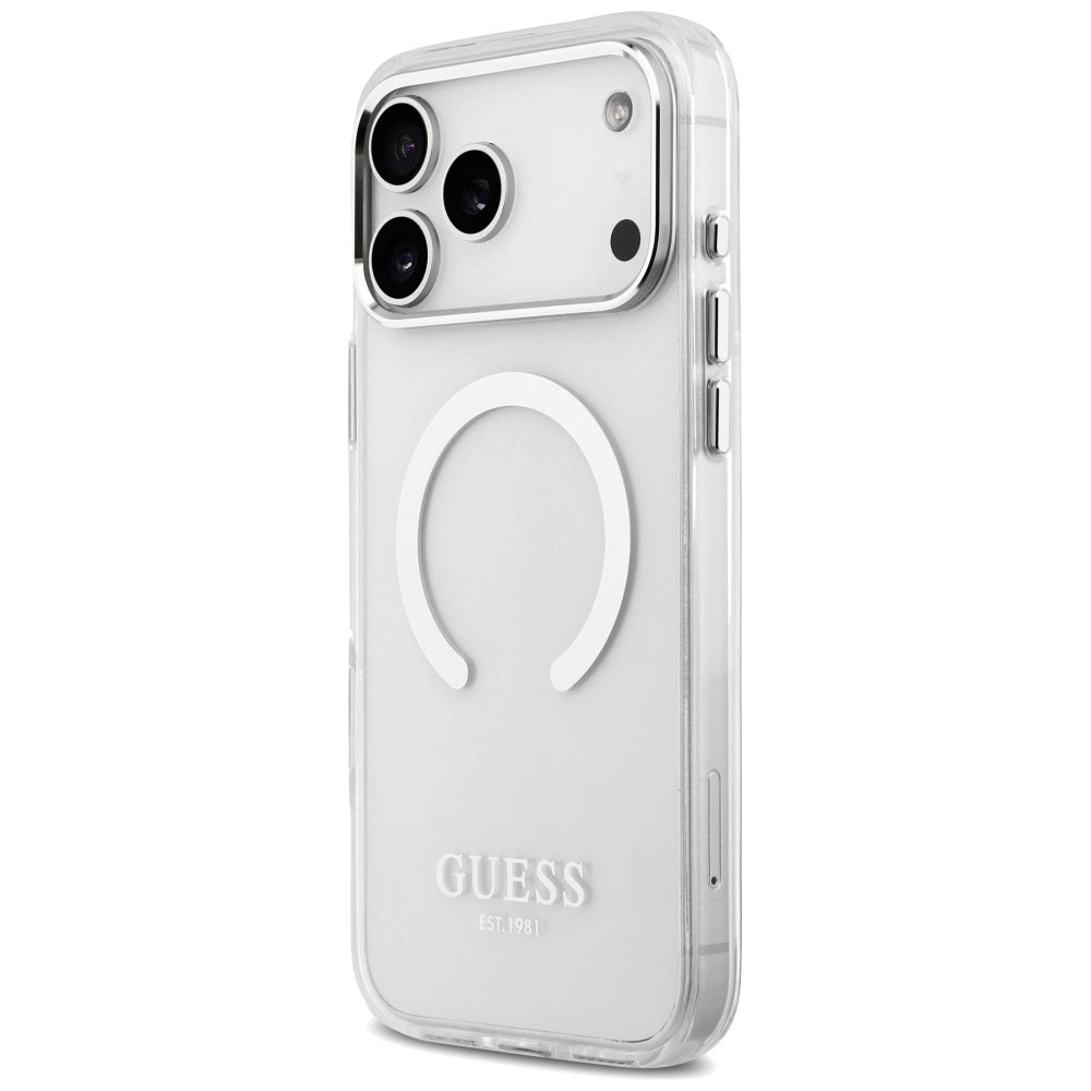 MagSafe-kotelo Apple iPhone 17 Pro Maxille, Guess, Metal Outline, Hopea