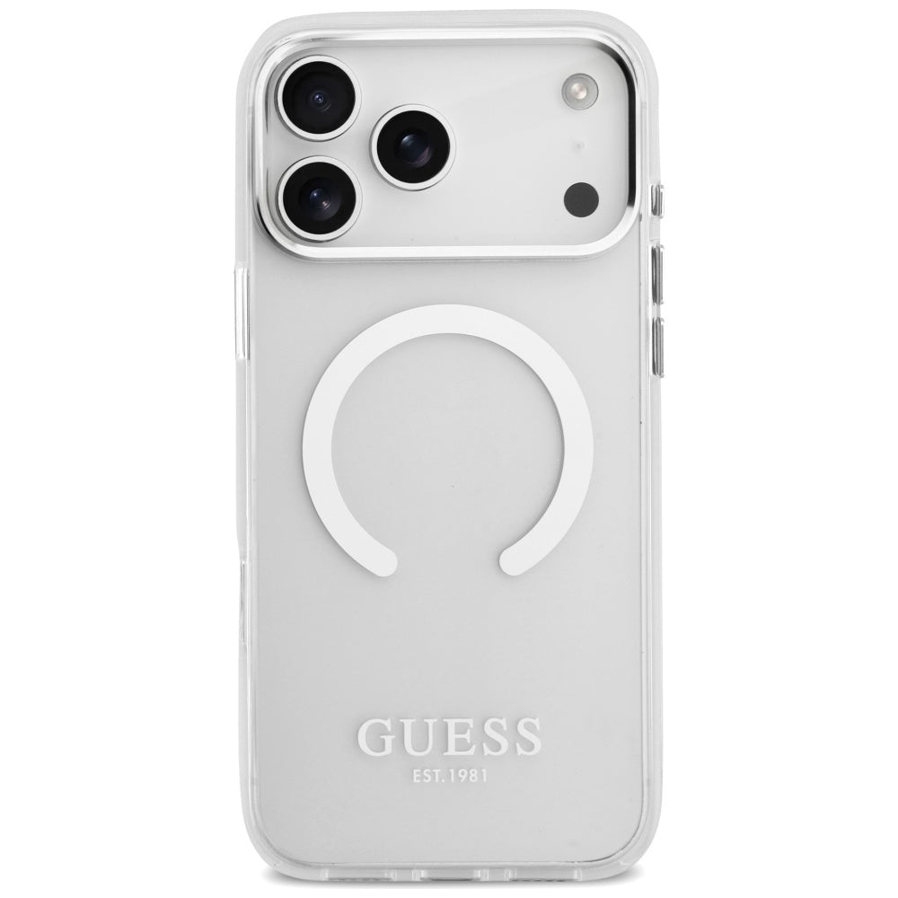 MagSafe-kotelo Apple iPhone 17 Pro Maxille, Guess, Metal Outline, Hopea