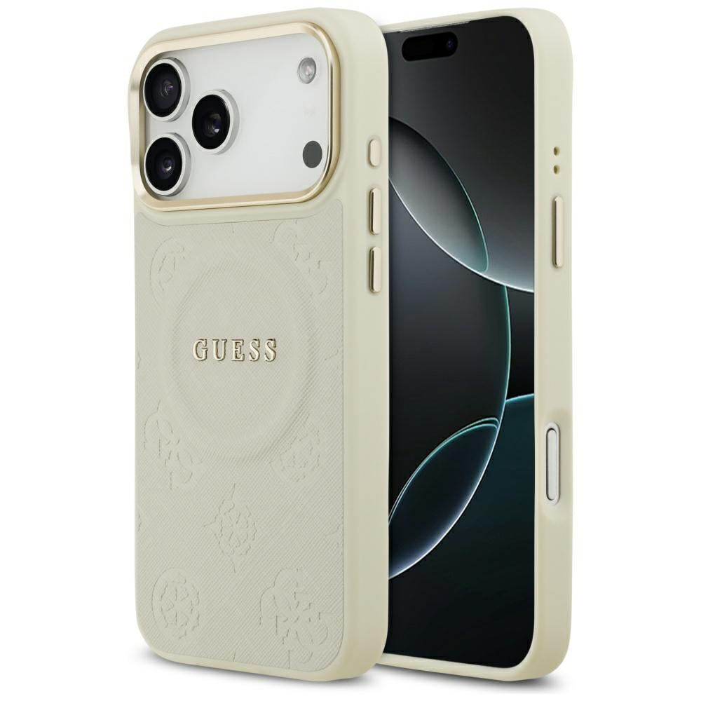 MagSafe-kotelo Apple iPhone 17 Pro Maxille, Guess, Peony Hot Stamp, Beige