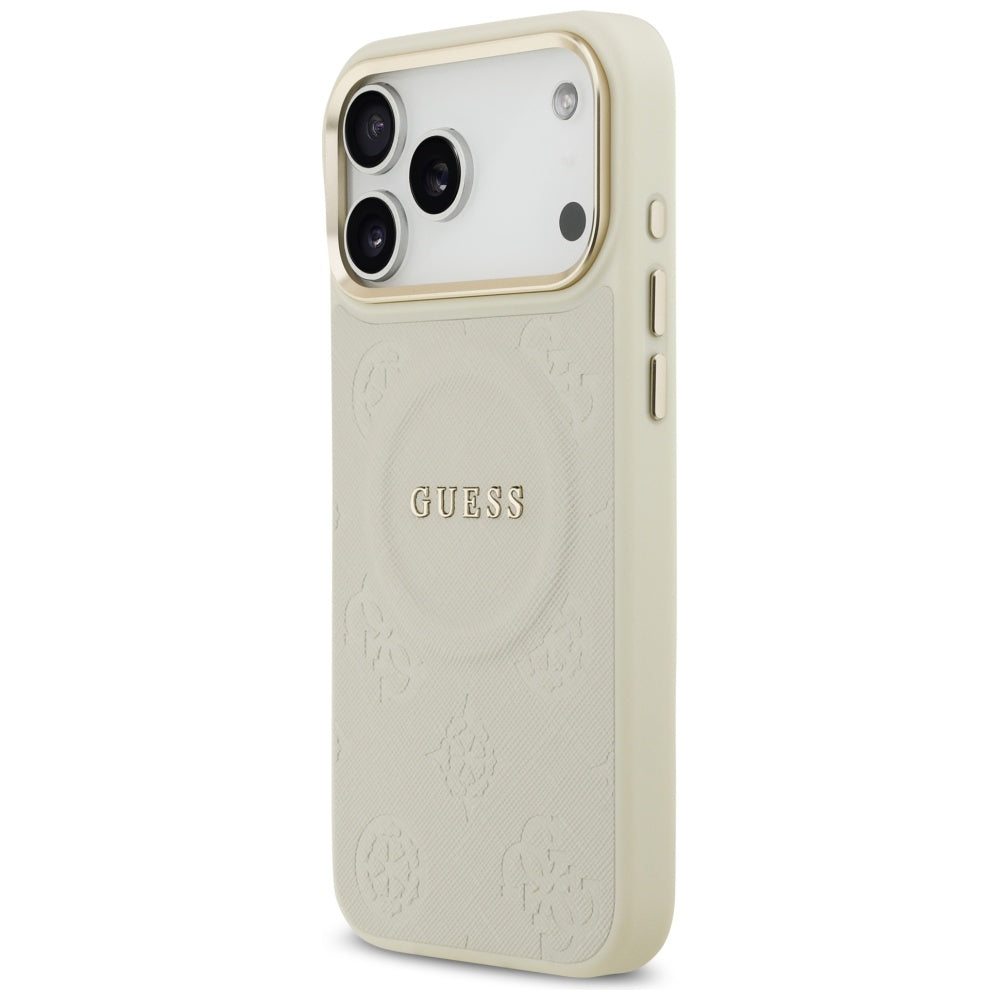 MagSafe-kotelo Apple iPhone 17 Pro Maxille, Guess, Peony Hot Stamp, Beige