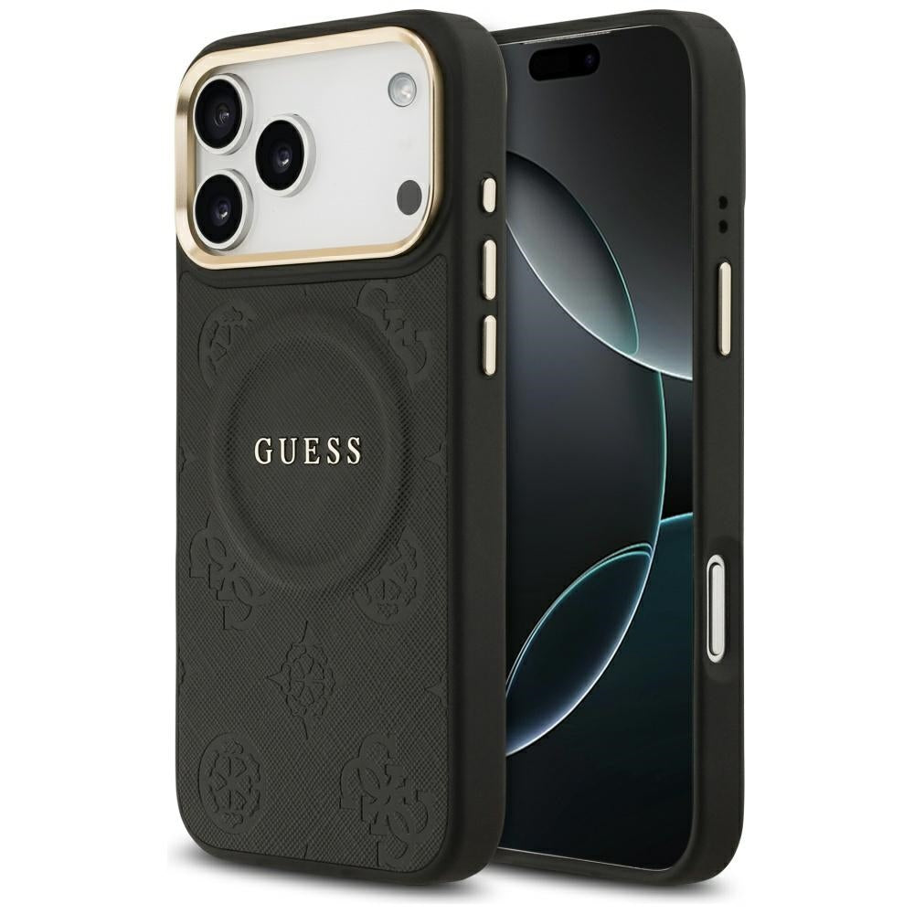 MagSafe-kotelo Apple iPhone 17 Pro Maxille, Guess, Peony Hot Stamp, Musta