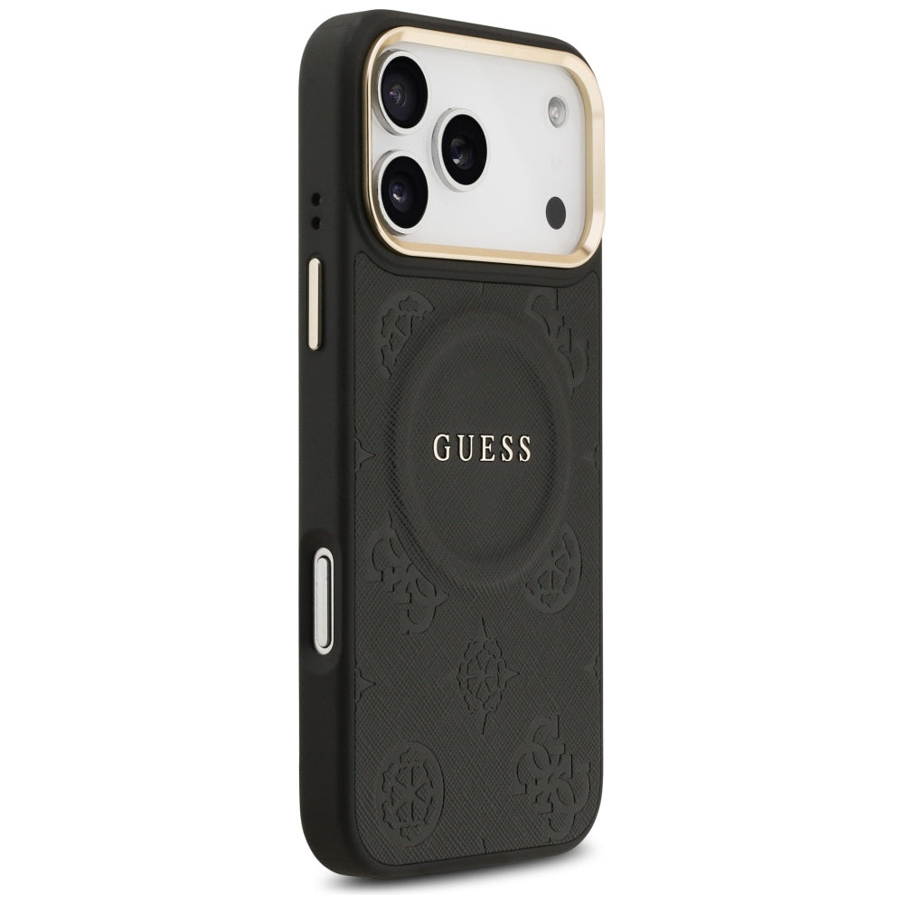 MagSafe-kotelo Apple iPhone 17 Pro Maxille, Guess, Peony Hot Stamp, Musta