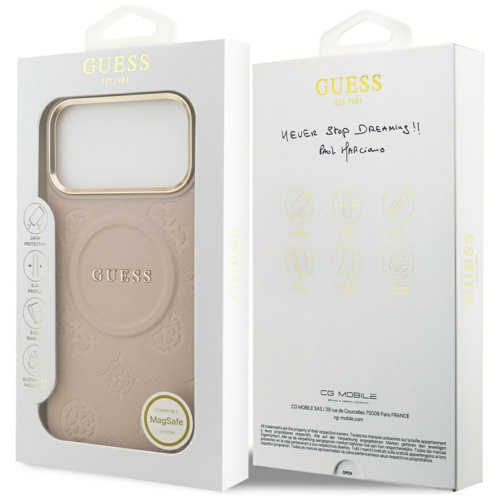 MagSafe-kotelo Apple iPhone 17 Pro Maxille, Guess, Peony Hot Stamp, Pinkki