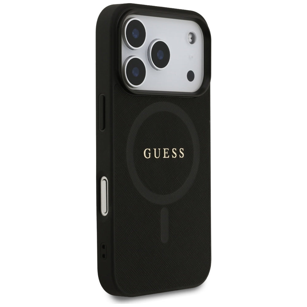 MagSafe-kotelo Apple iPhone 17 Pro Max:lle, Guess, Saffiano Classic Logo, Musta