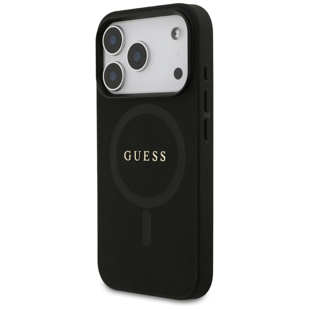 MagSafe-kotelo Apple iPhone 17 Pro Max:lle, Guess, Saffiano Classic Logo, Musta