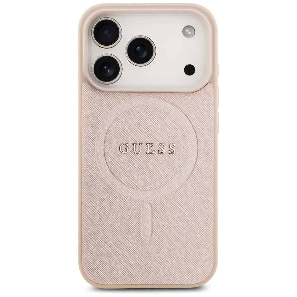 MagSafe-kotelo Apple iPhone 17 Pro Maxille, Guess, Saffiano Classic Logo, Pinkki