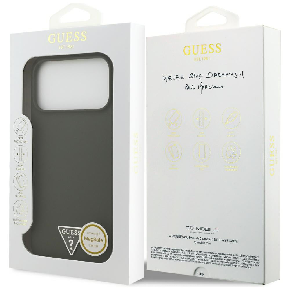 MagSafe-kotelo Apple iPhone 17 Pro Maxille, Guess, Triangle Logo, Khaki