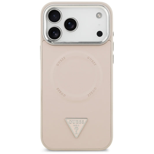 MagSafe-kotelo Apple iPhone 17 Pro Maxille, Guess, Triangle Logo, Hopeanpunainen