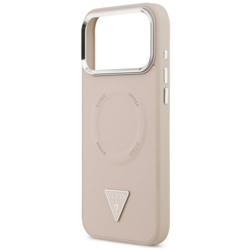 MagSafe-kotelo Apple iPhone 17 Pro Maxille, Guess, Triangle Logo, Hopeanpunainen
