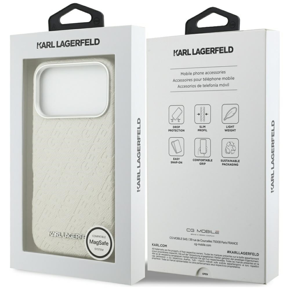 MagSafe-kotelo Apple iPhone 17 Pro Maxille, Karl Lagerfeld, FW Stamped Karl, Beige
