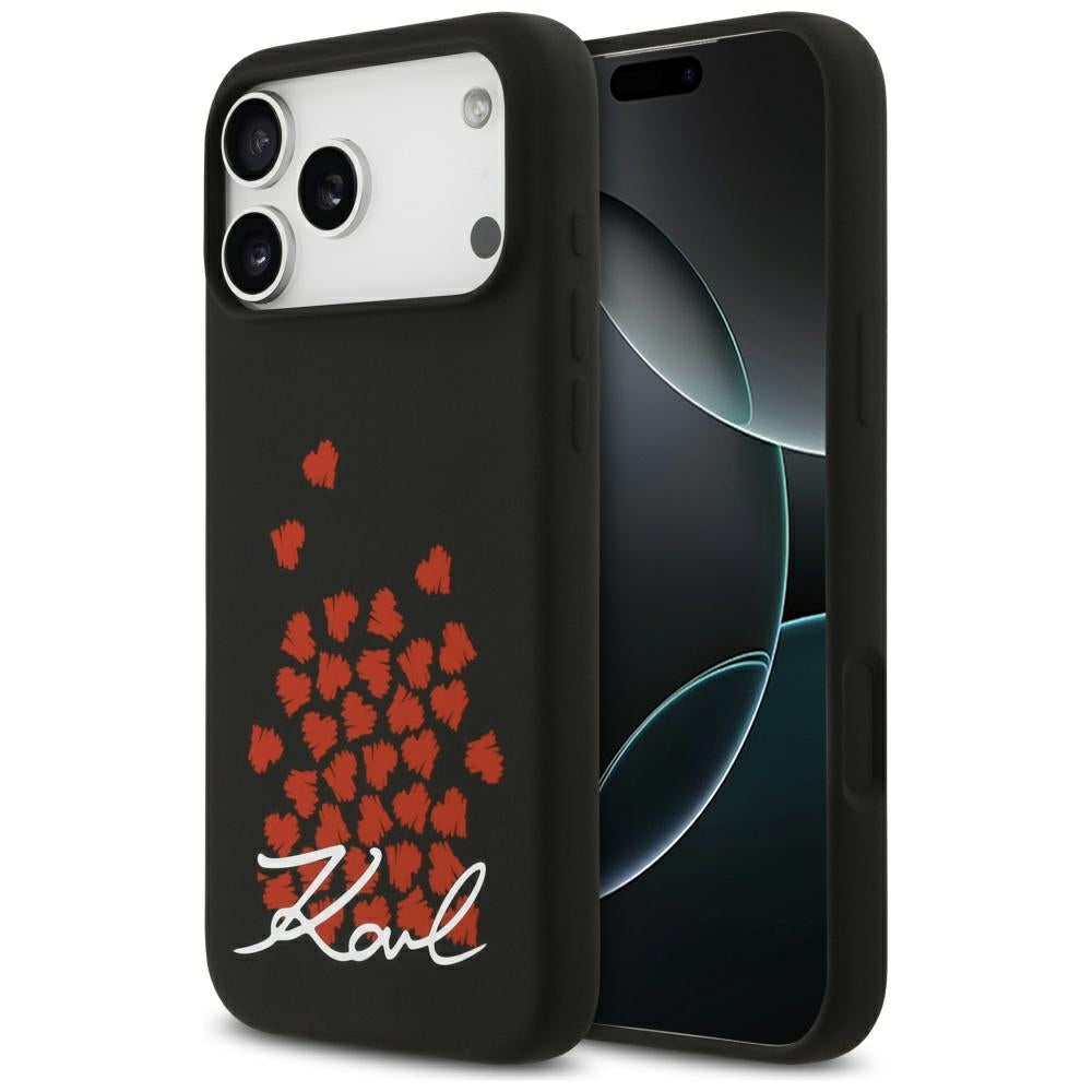 MagSafe-kotelo Apple iPhone 17 Pro Maxille, Karl Lagerfeld, Heart Sign -logo, musta