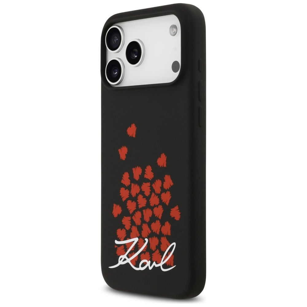MagSafe-kotelo Apple iPhone 17 Pro Maxille, Karl Lagerfeld, Heart Sign -logo, musta