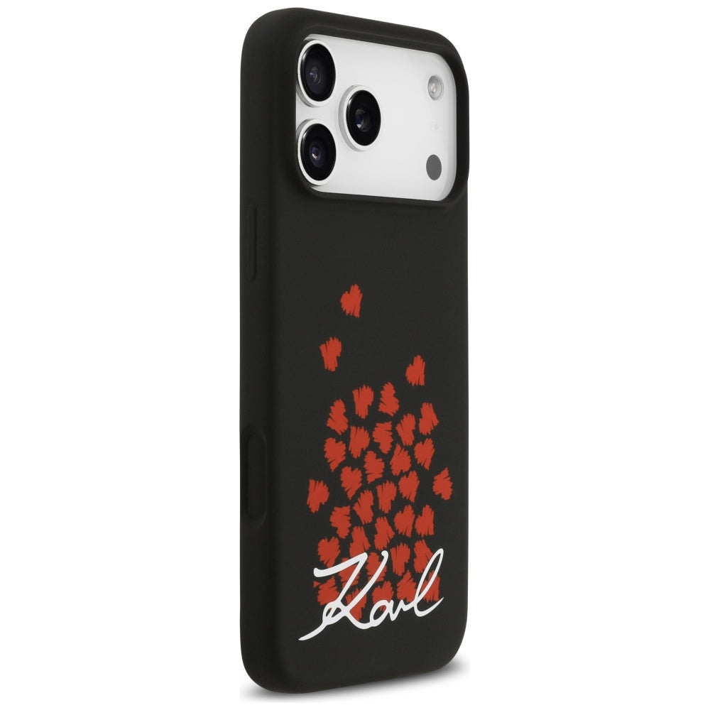 MagSafe-kotelo Apple iPhone 17 Pro Maxille, Karl Lagerfeld, Heart Sign -logo, musta