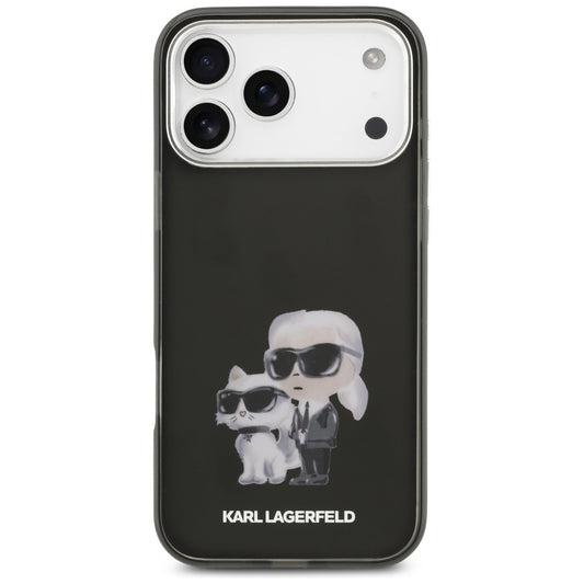 MagSafe-kotelo Apple iPhone 17 Pro Maxille, Karl Lagerfeld, IML Aquarelle Logo Karl & Choupette, Musta