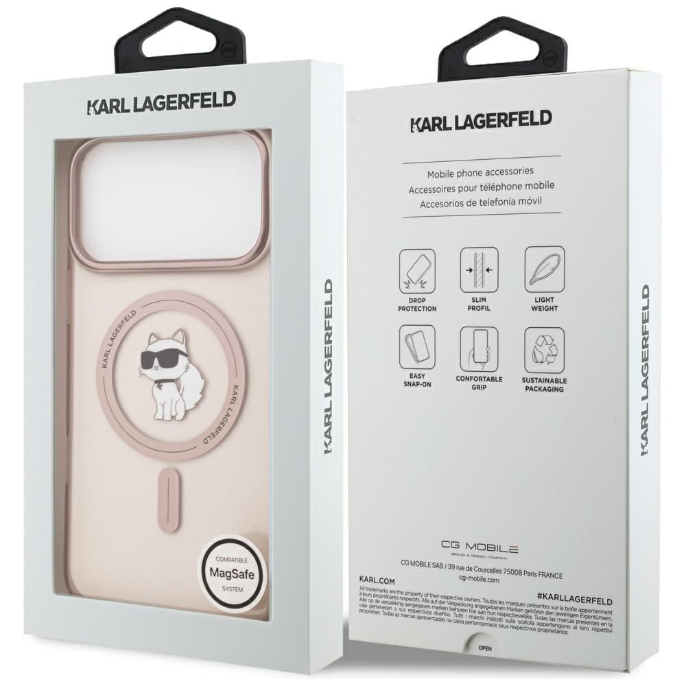 MagSafe-kotelo Apple iPhone 17 Pro Maxille, Karl Lagerfeld, IML Choupette, Pinkki