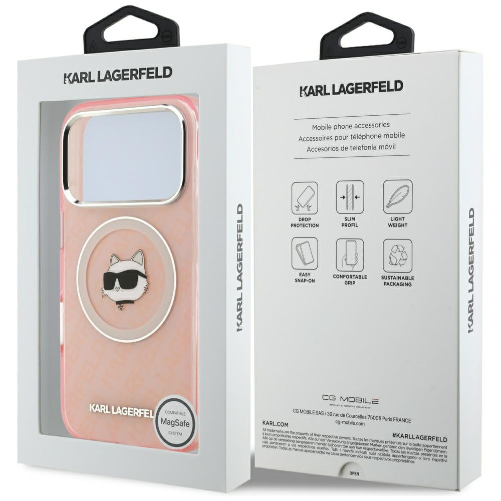MagSafe-kotelo Apple iPhone 17 Pro Maxille, Karl Lagerfeld, IML Choupette's Head, Pinkki