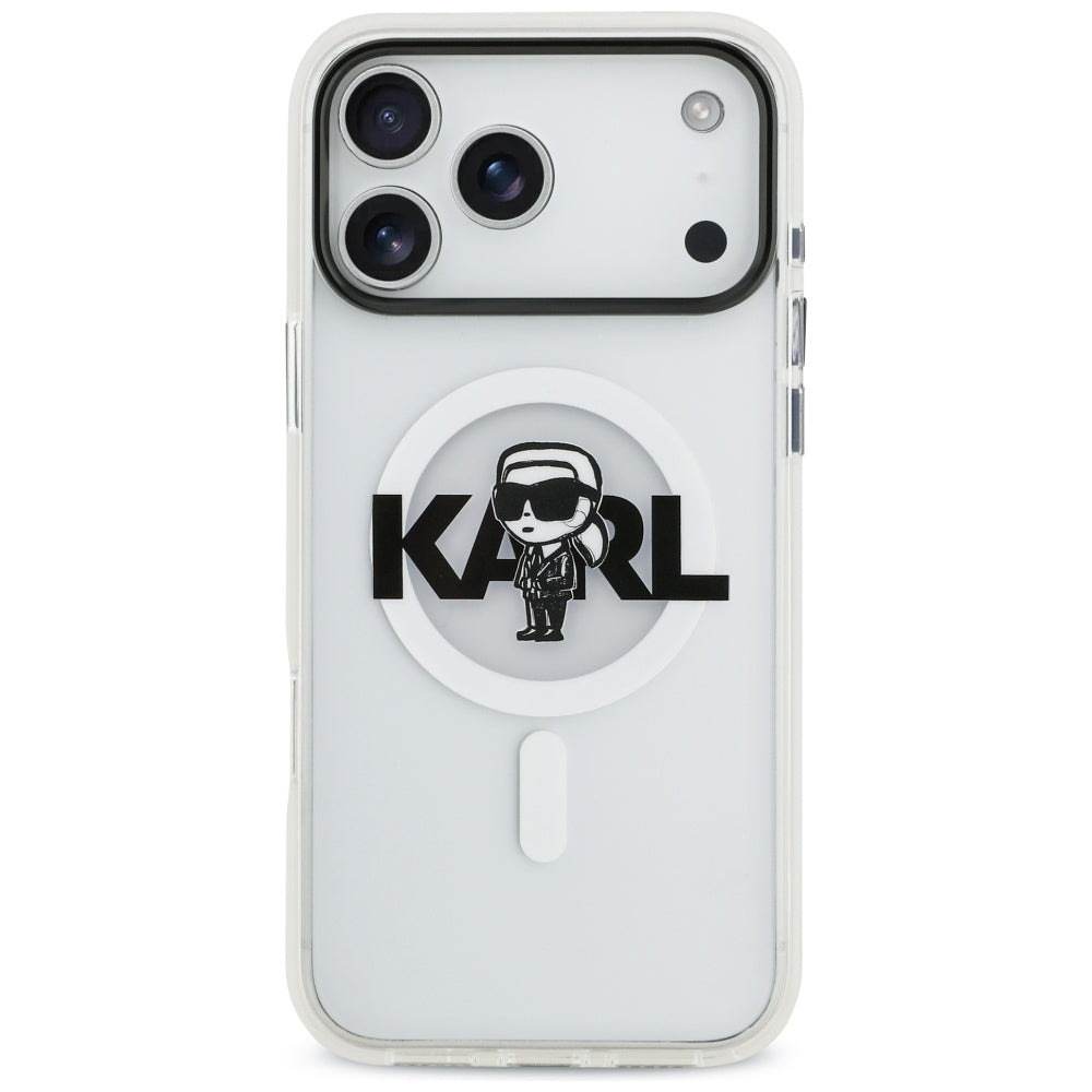 MagSafe-kotelo Apple iPhone 17 Pro Maxille, Karl Lagerfeld, IML Sketch Logo Karl, Läpinäkyvä