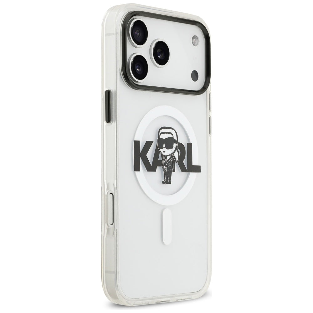MagSafe-kotelo Apple iPhone 17 Pro Maxille, Karl Lagerfeld, IML Sketch Logo Karl, Läpinäkyvä