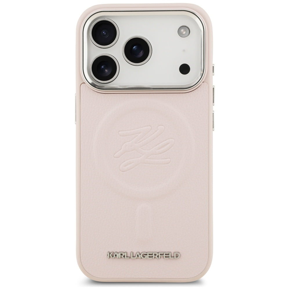 MagSafe-kotelo Apple iPhone 17 Pro Maxille, Karl Lagerfeld, Initial & Metal Logo, Pinkki