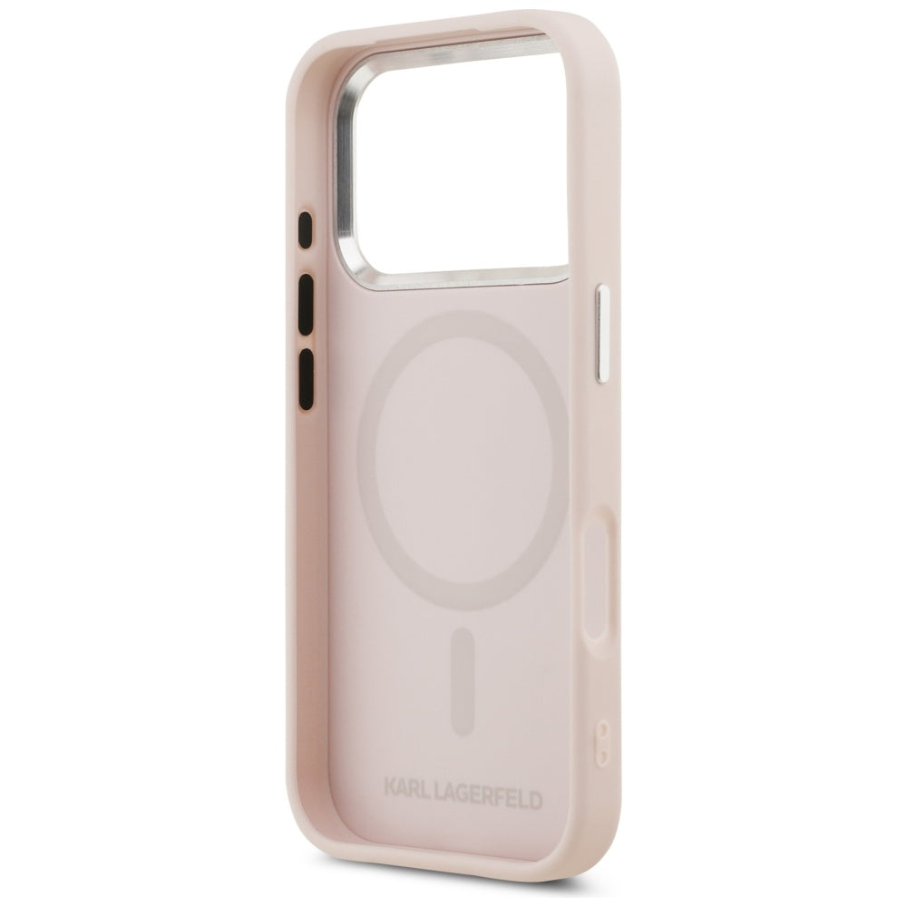 MagSafe-kotelo Apple iPhone 17 Pro Maxille, Karl Lagerfeld, Initial & Metal Logo, Pinkki