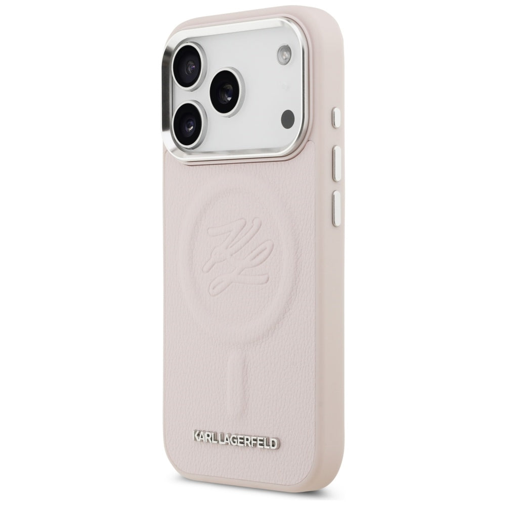 MagSafe-kotelo Apple iPhone 17 Pro Maxille, Karl Lagerfeld, Initial & Metal Logo, Pinkki