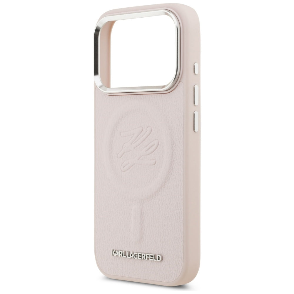 MagSafe-kotelo Apple iPhone 17 Pro Maxille, Karl Lagerfeld, Initial & Metal Logo, Pinkki