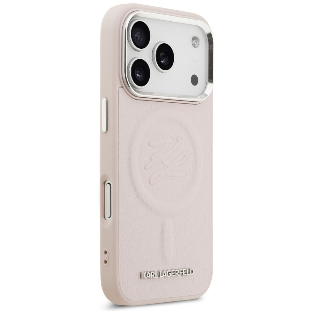 MagSafe-kotelo Apple iPhone 17 Pro Maxille, Karl Lagerfeld, Initial & Metal Logo, Pinkki