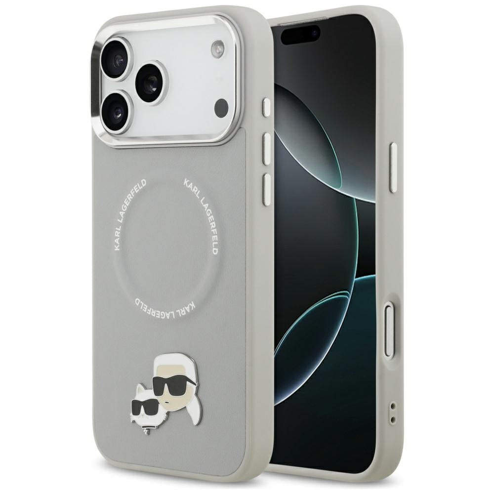 MagSafe-kotelo Apple iPhone 17 Pro Maxille, Karl Lagerfeld, Karl & Choupette Pins, Harmaa