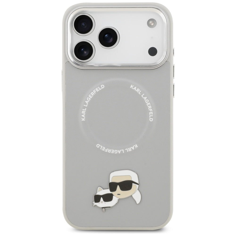 MagSafe-kotelo Apple iPhone 17 Pro Maxille, Karl Lagerfeld, Karl & Choupette Pins, Harmaa