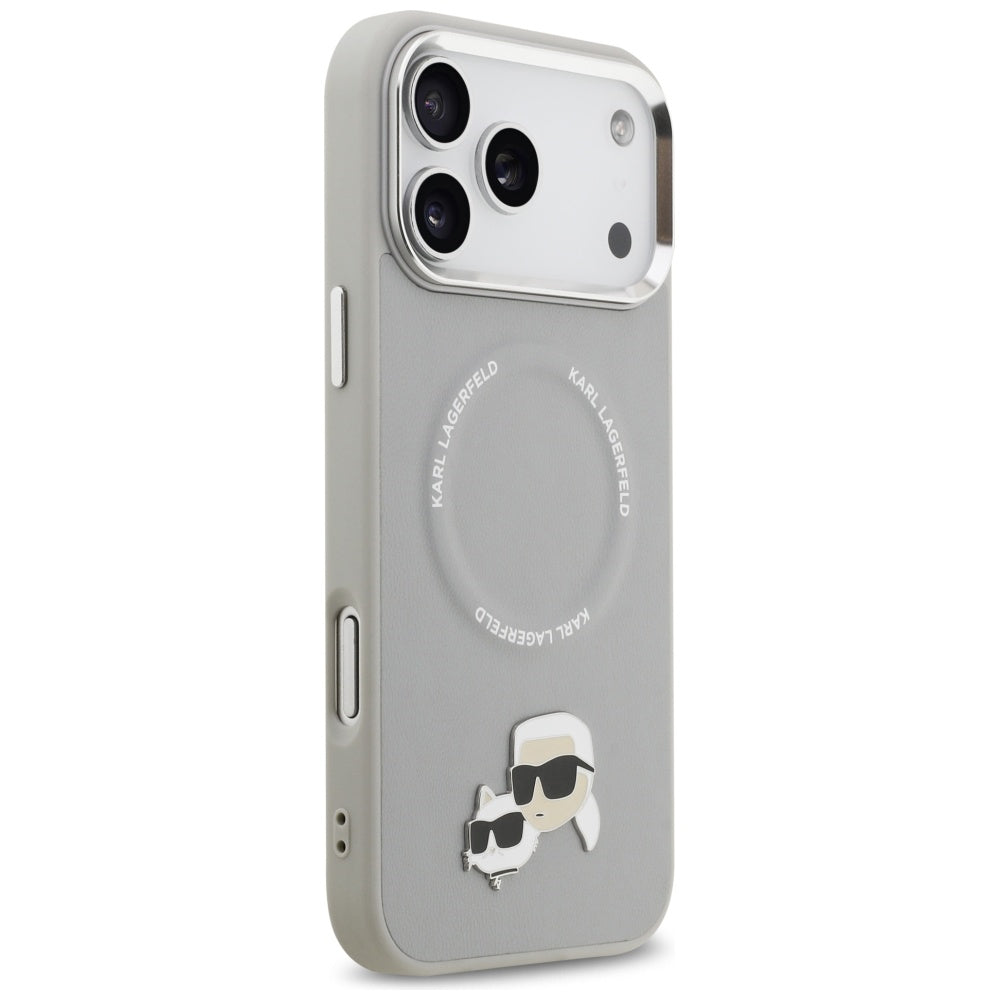 MagSafe-kotelo Apple iPhone 17 Pro Maxille, Karl Lagerfeld, Karl & Choupette Pins, Harmaa