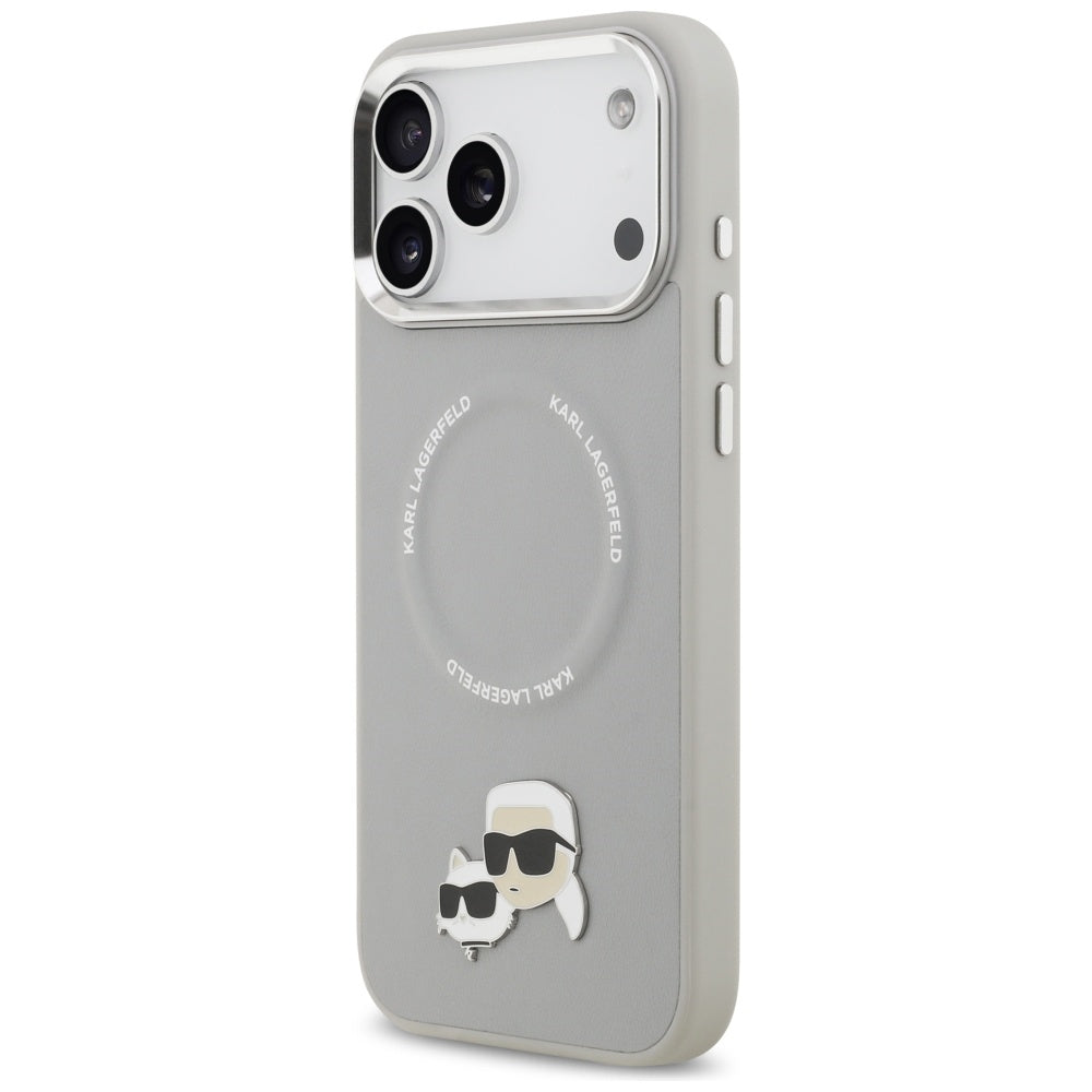 MagSafe-kotelo Apple iPhone 17 Pro Maxille, Karl Lagerfeld, Karl & Choupette Pins, Harmaa