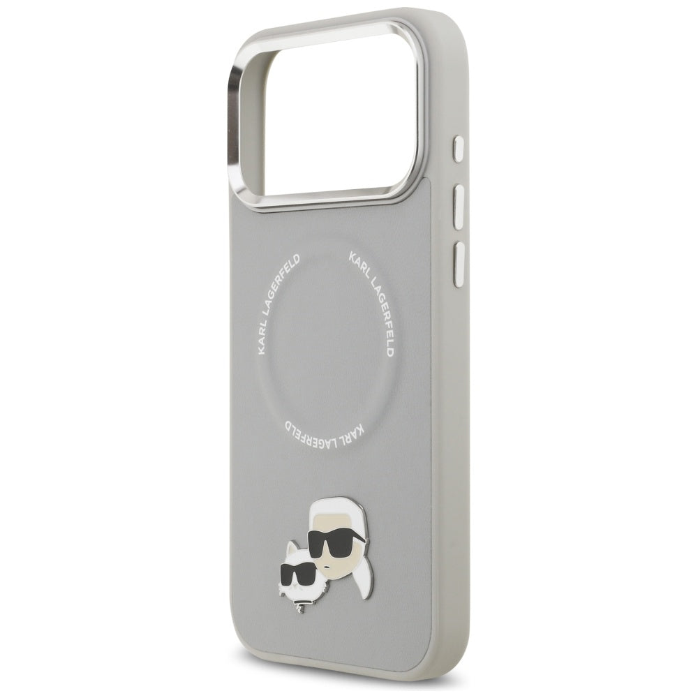 MagSafe-kotelo Apple iPhone 17 Pro Maxille, Karl Lagerfeld, Karl & Choupette Pins, Harmaa