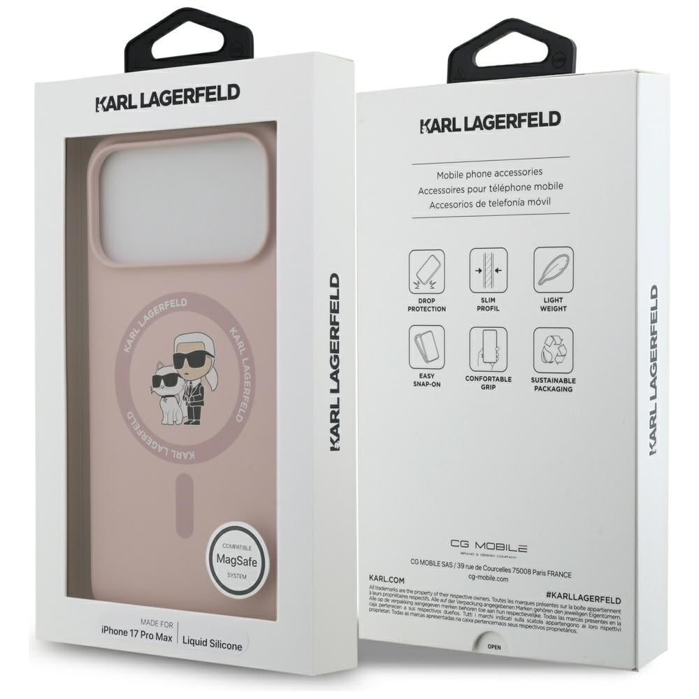 MagSafe-kotelo Apple iPhone 17 Pro Maxille, Karl Lagerfeld, Ring Karl & Choupette, Pinkki