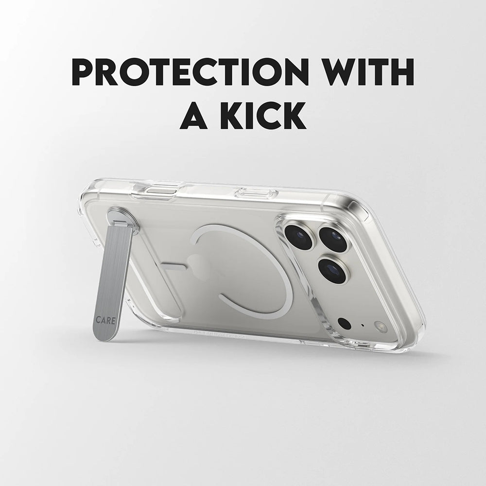 MagSafe-kotelo Apple iPhone 17 Pro Maxille, PanzerGlass, Tukijalkaominaisuus, Läpinäkyvä Valkoinen