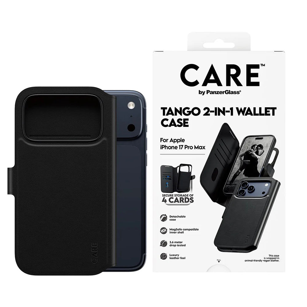 MagSafe-kotelo Apple iPhone 17 Pro Maxille, PanzerGlass, Care Feature Tango Two-in-One, Musta