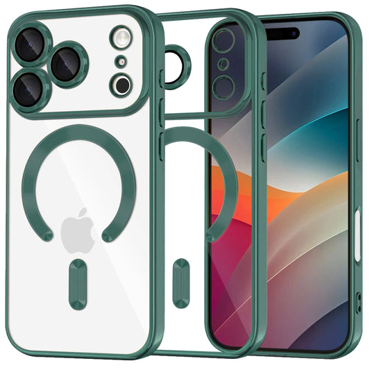 MagSafe-kotelo Apple iPhone 17 Pro Maxille, Techsuit, Luxury Crystal, Tummanvihreä