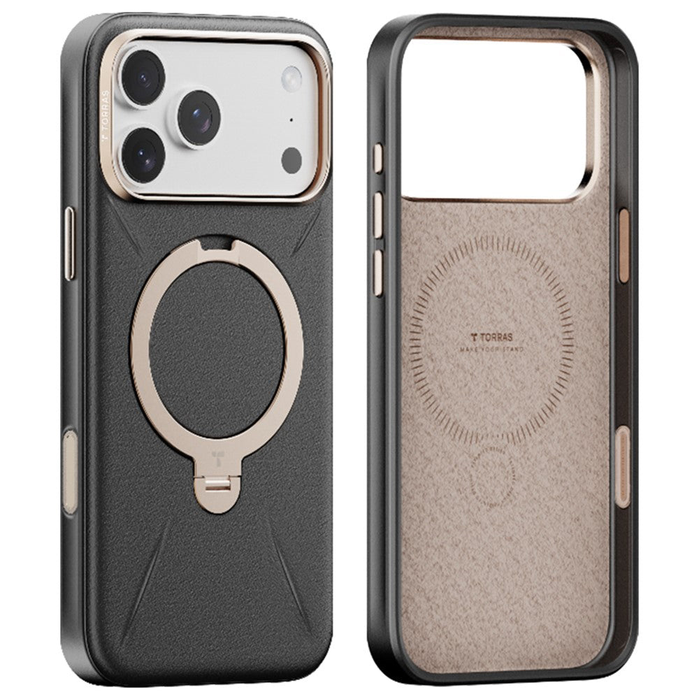 MagSafe Case for Apple iPhone 17 Pro Max, Torras, QPRO Leather, Black