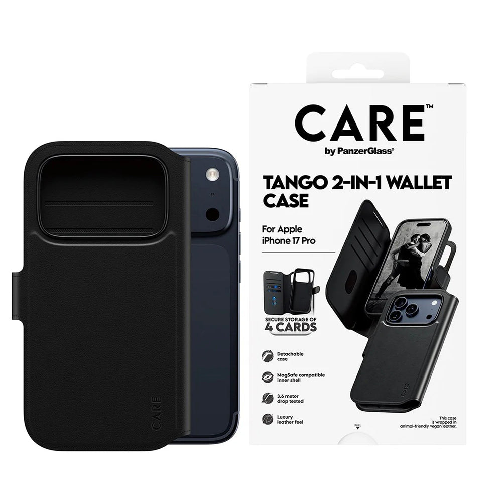 MagSafe-kotelo Apple iPhone 17 Prolle, PanzerGlass, Care Feature Tango Two-in-One, Musta