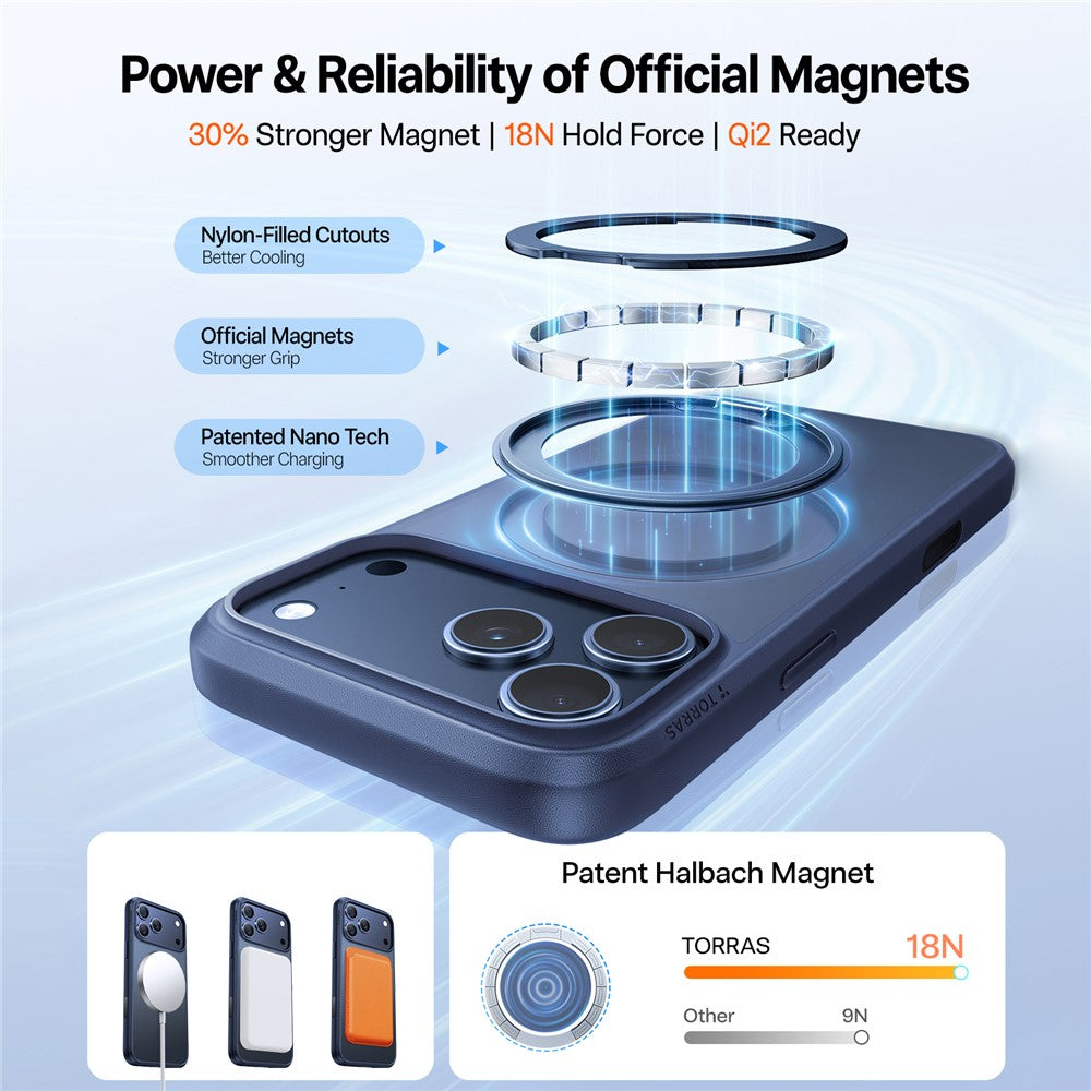 MagSafe-kotelo Apple iPhone 17 Prolle, Torras, Ostand Pro, Tummansininen