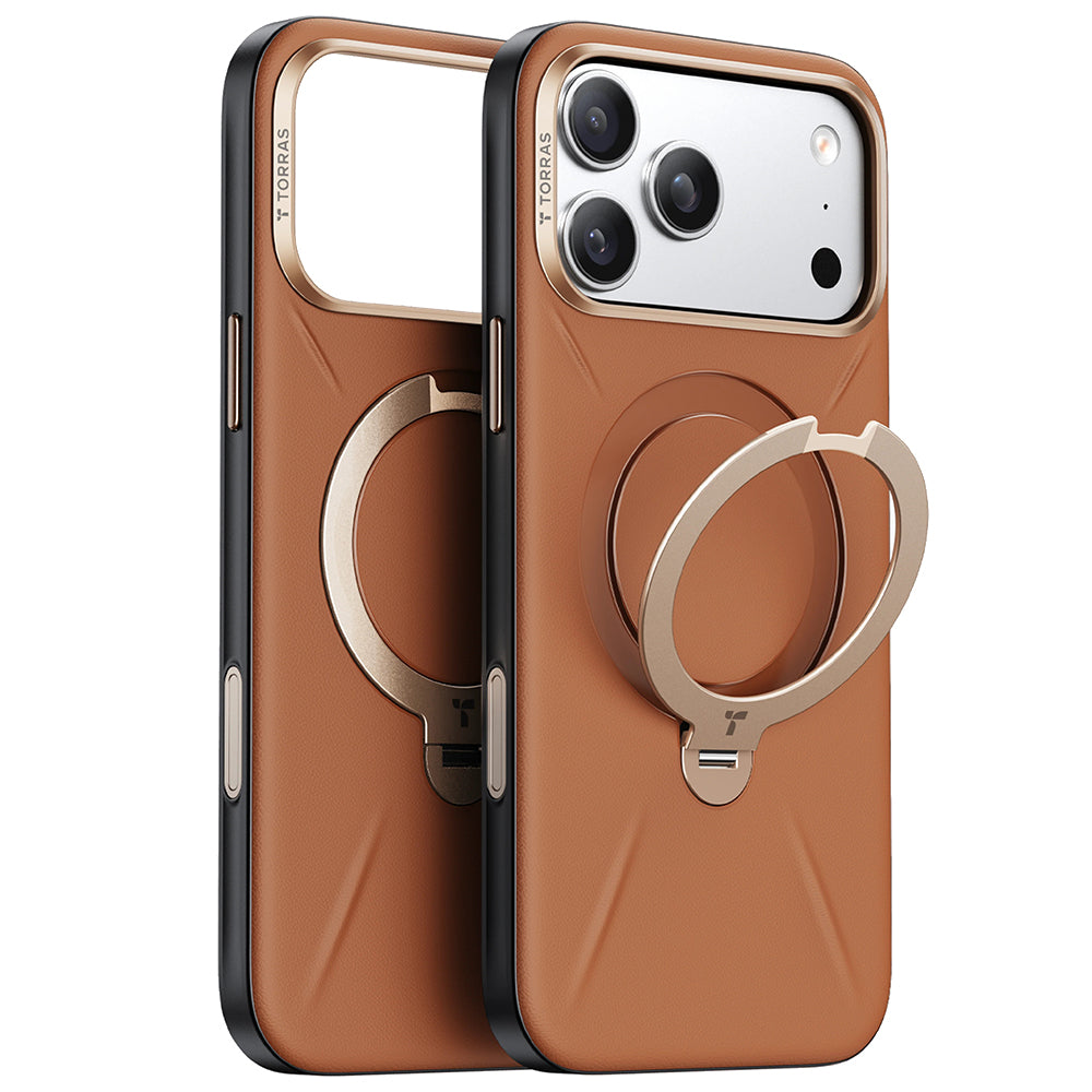 MagSafe-kotelo Apple iPhone 17 Prolle, Torras, QPRO Leather, Ruskea