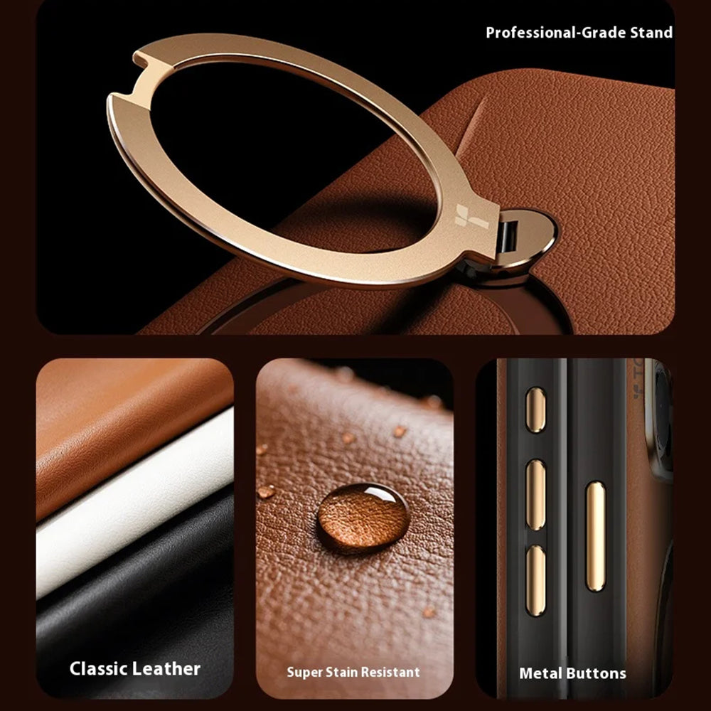 MagSafe-kotelo Apple iPhone 17 Prolle, Torras, QPRO Leather, Ruskea